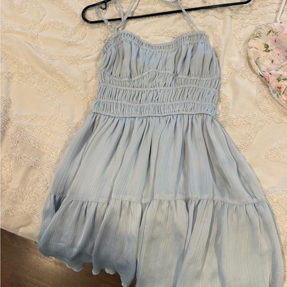 Oh Polly Strapless Light Blue Dress - Picture 6 of 8